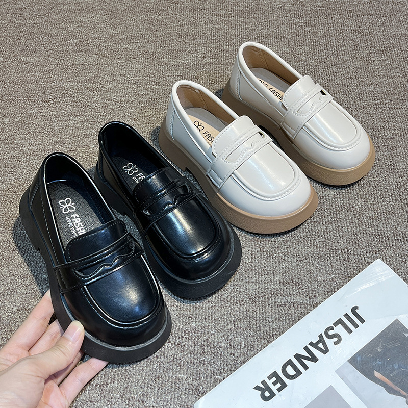 Girls' Leather Shoes 2025 Spring and Autumn New Children's Single-layer Shoes with Soft Sole British Princess Baby's All-match Loafers Comfortable Trendy