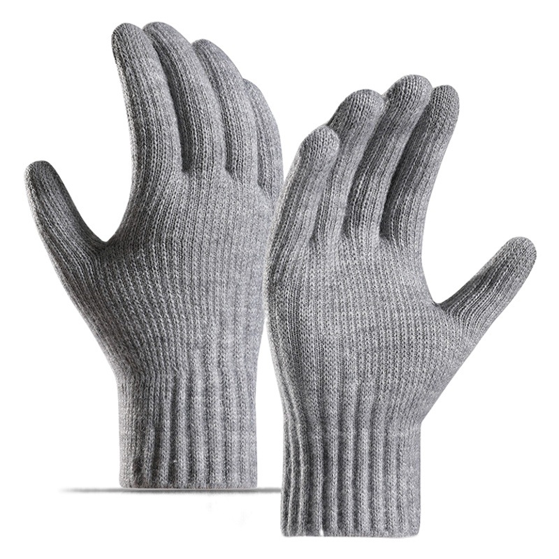 New Winter Velvet Thickened Warm Knitted Gloves for Women Alpaca Velvet Fit Soft Outdoor Touch Screen Gloves Manufacturer