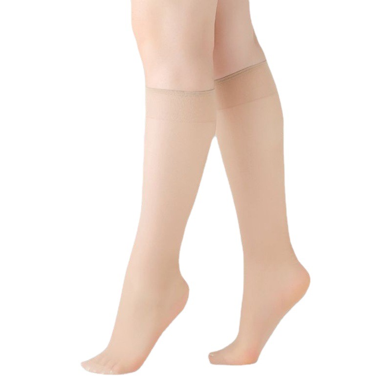 Mid-calf socks silk stockings women's summer ultra-thin flesh-colored calf plus fat plus size fat people leg thick half sun protection socks