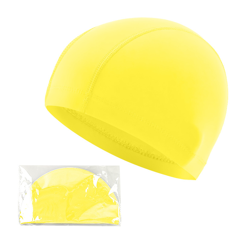 Picture of Swimming cap adult cloth cap swimming cap polyester nylon four needle six thread unisex large swimming belt paper card wholesale
