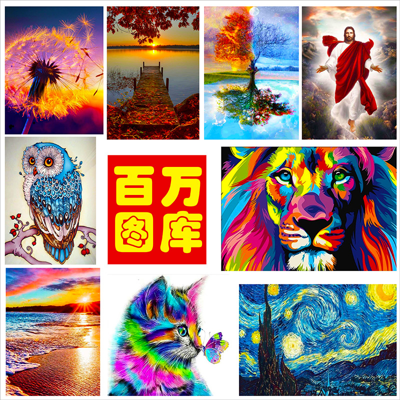 Picture of Diamond painting factory couple cat 5D foreign trade Amazon AliExpress cross embroidery DIY private custom living room