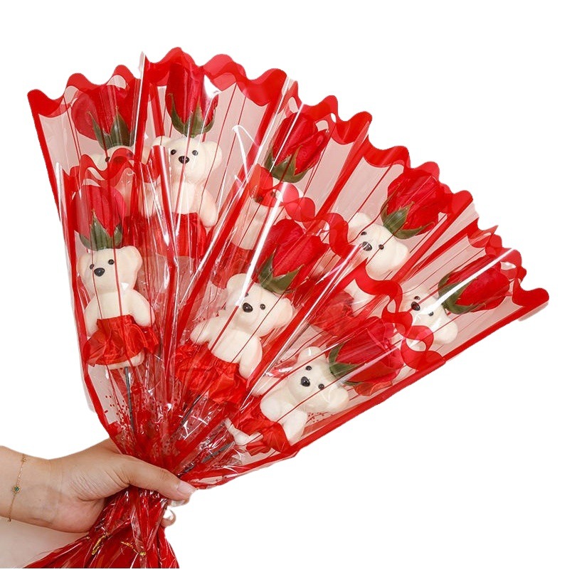 Picture of Valentine's Day to Send Teachers to School Season Gift Simulation Bear Soap Flower Rose Bouquet to Send Girlfriend to Push Gift