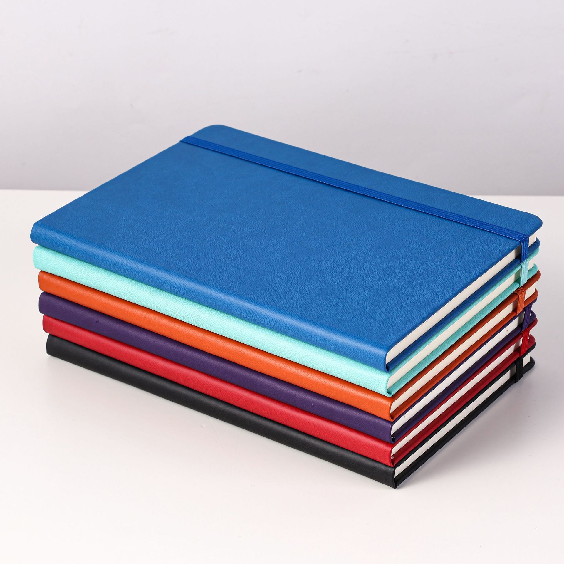 Picture of Cross-Border Wholesale Export A5 Imitation Leather Strap Elastic Band Pu Simple High-Value Notebook Printed Logo Notepad
