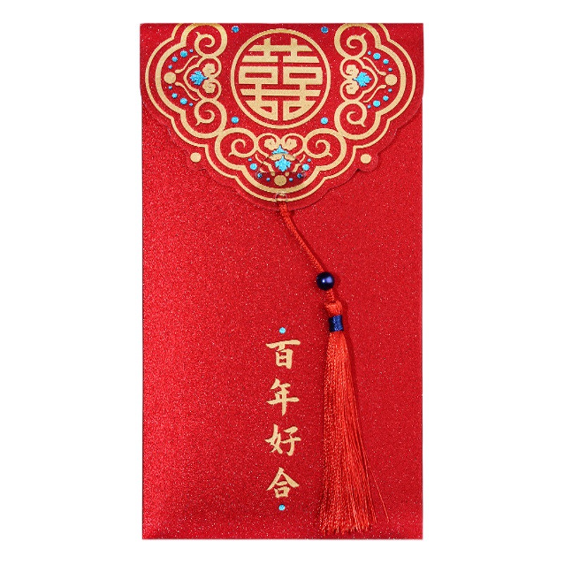 New red envelope, red envelope, personalized tassel bag, 100 yuan large bill, retro high-end wedding 2024 new wedding