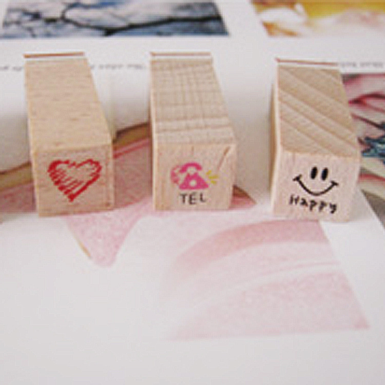 Picture of Creative Journal decoration diary seal love life wooden seal (12 pieces in) wooden boxed 5 options