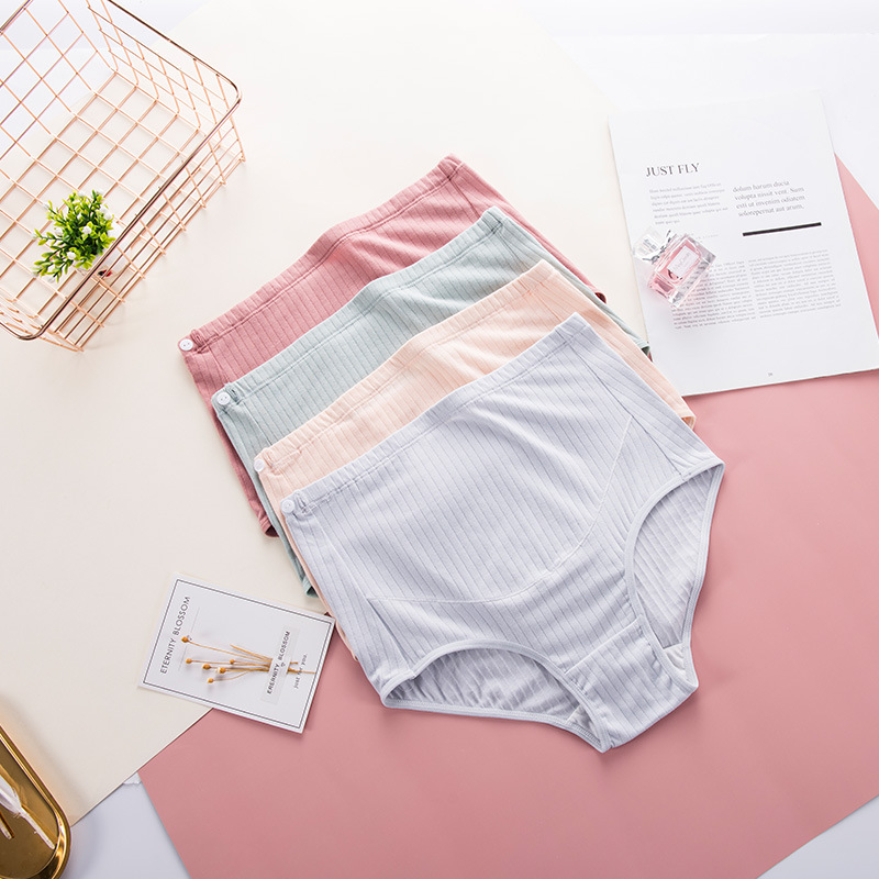 Pregnant Women's Underwear Women's High Waist and Abdominal Crotch Cotton Thin Late Pregnancy Mid-pregnancy Underwear Large Size Adjustable