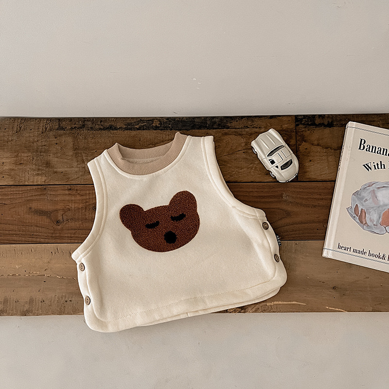 Picture of Baby Clothes Winter Clothes Korean Style Children's Cute Cartoon fleece-lined Vest for Boys and Girls Baby Winter All-match Vest for Going Out