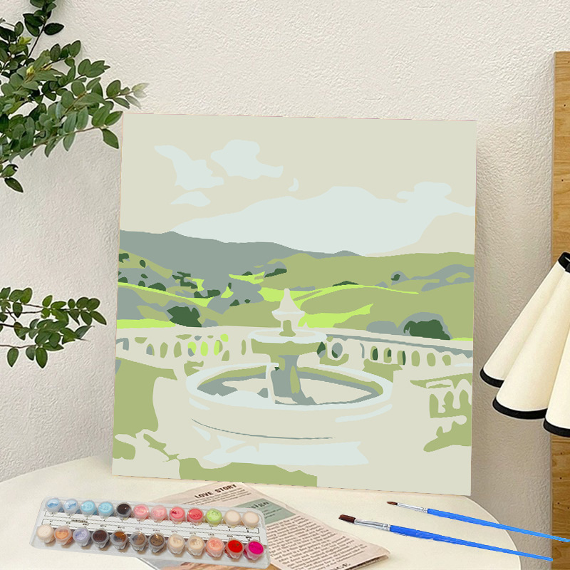 Picture of Digital oil painting landscape Dafen village hand-painted mathematical oil painting coloring painting oil painting flowers flower oil painting wholesale