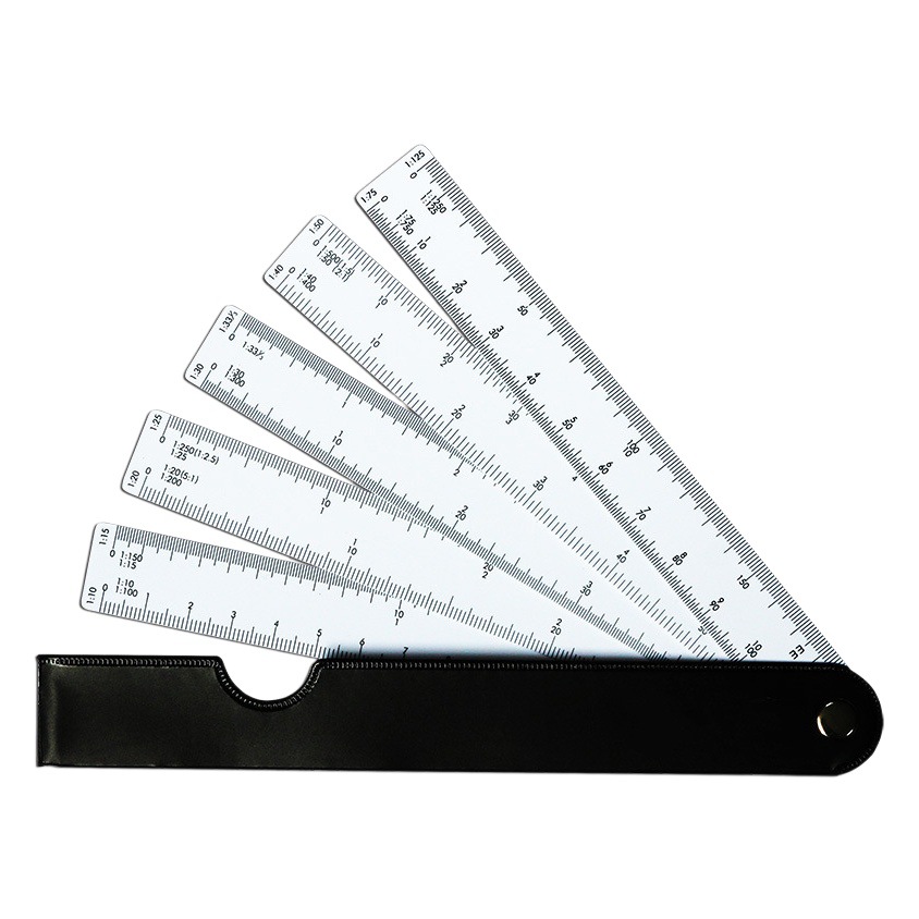 Fan-shaped scale interior design drawing clothing scale multi-functional drawing scale construction engineering drawing scale 1:15