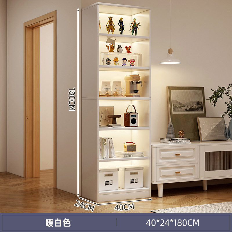 Picture of Bookshelf floor-standing storage rack against the wall next to the TV cabinet, storage cabinet for living room multi-layer household with narrow gap corner books