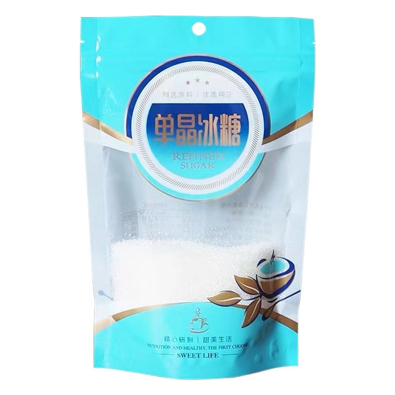 White sugar packaging bag self-supporting self-sealing bag 500g a kilo of single crystal crystal sugar sealed bag pure brown sugar zipper bag