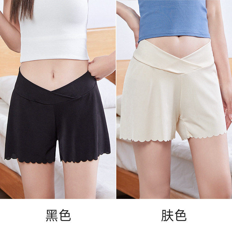 Picture of A generation of pregnant women ice silk safety pants to prevent light summer thin plus size wear loose bottoming shorts