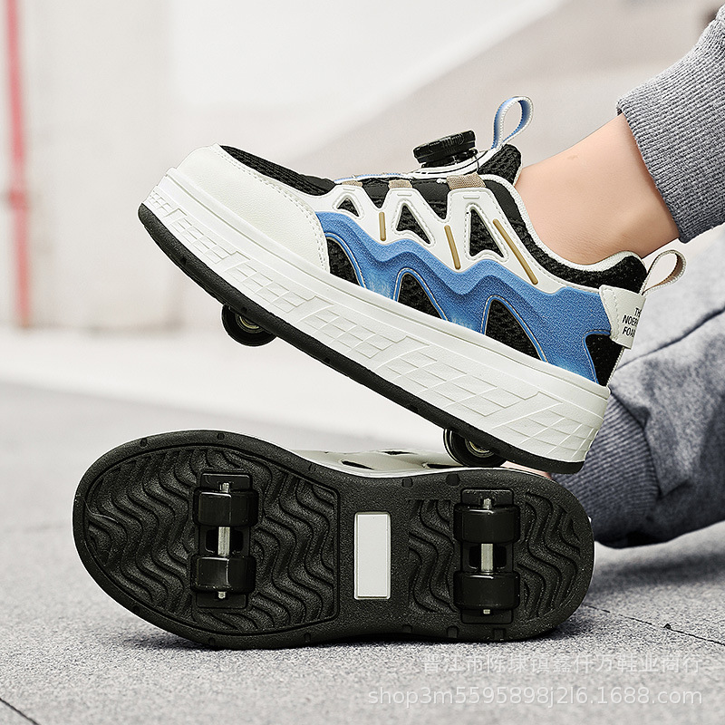Wholesale children's four-wheel heywalk shoes for boys and girls adult heywalk shoes for primary school students cool detachable wheel shoes for men