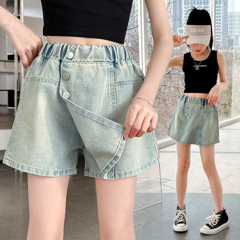 Picture of Denim shorts 2024 new thin large children Korean skirt pants Joker children's short skirt hot pants tide.