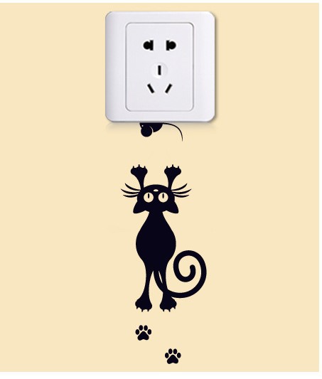 Picture of K Series Switch Stickers Wall Stickers Creative Kitten Laptop Living Room Bedroom Wall Random Stickers