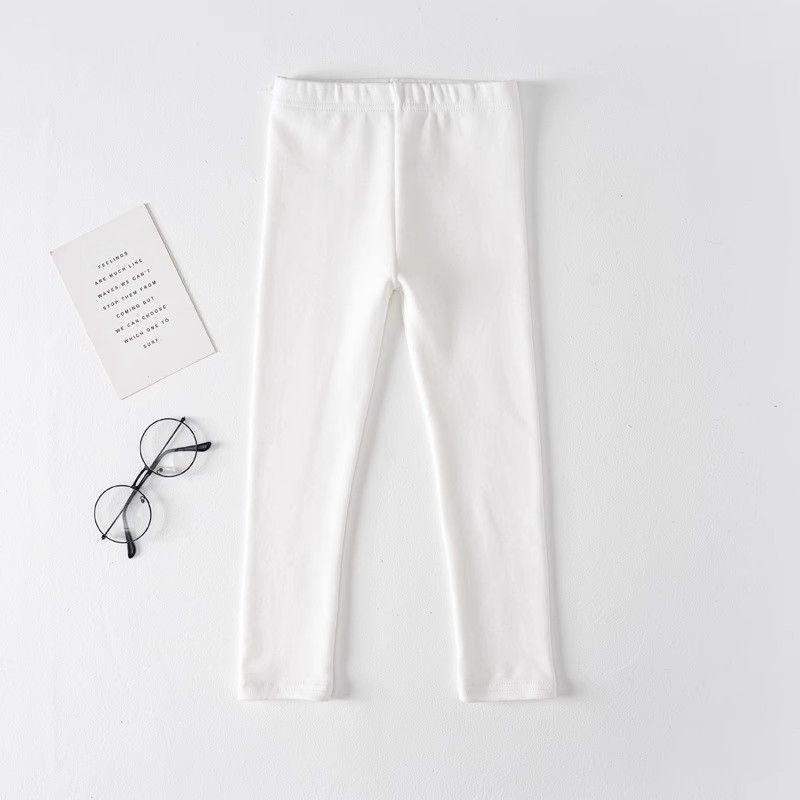 Picture of Girls' leggings spring and autumn thin white outer wear children's black autumn pure cotton gray baby thick long pants