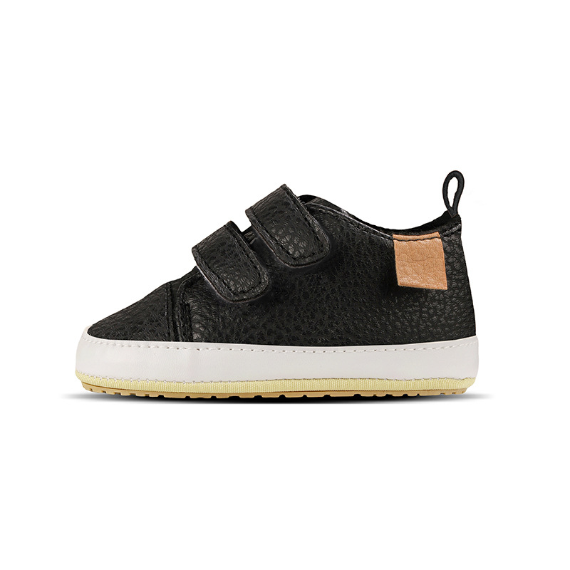 Picture of Spring and Autumn 0-1 Year Old Baby Toddler Shoes PU Velcro Baby Boys and Girls Wave Shoes Indoor and Outdoor Leather Shoes with Soft Sole