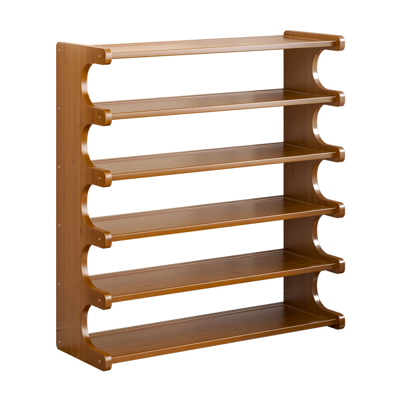 Picture of Simple Shoe Rack Household Wooden Doorway Multi-layer Dormitory Home Storage Shelf Rental Room Bamboo Shoe Cabinet