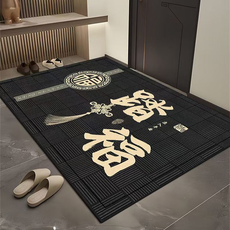 Picture of Simple Entrance Door Mat Black Dirt-Resistant Entrance Door Mat Household Chinese-Style Entrance Dust Removal Carpet