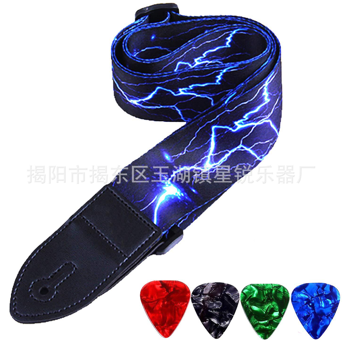 Cross Border Guitar Strap Guitar Strap Acoustic Electric Guitar Strap Bass Guitar Strap Polyester Thermal Transfer