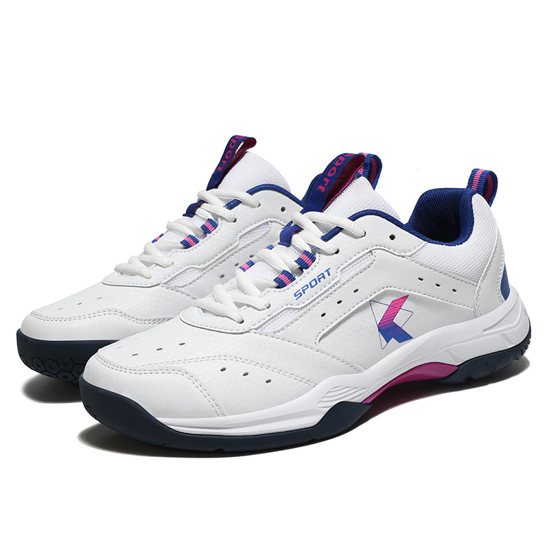 Cross-border wholesale badminton shoes breathable soft-soled table tennis shoes for lovers trendy non-slip lightweight leather tennis shoes for men