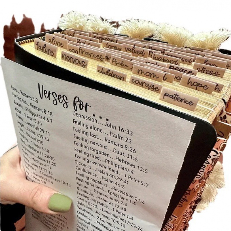 Amazon's Hot New Product Prayer Bible Tabs Creative Cross Design Bible Index Label Stickers