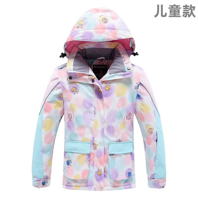 Picture of Children's Ski Suit for Boys and Girls Winter Outdoor Windproof Water-splashing Warm Thickened Snowboard Double-board Ski Suit New
