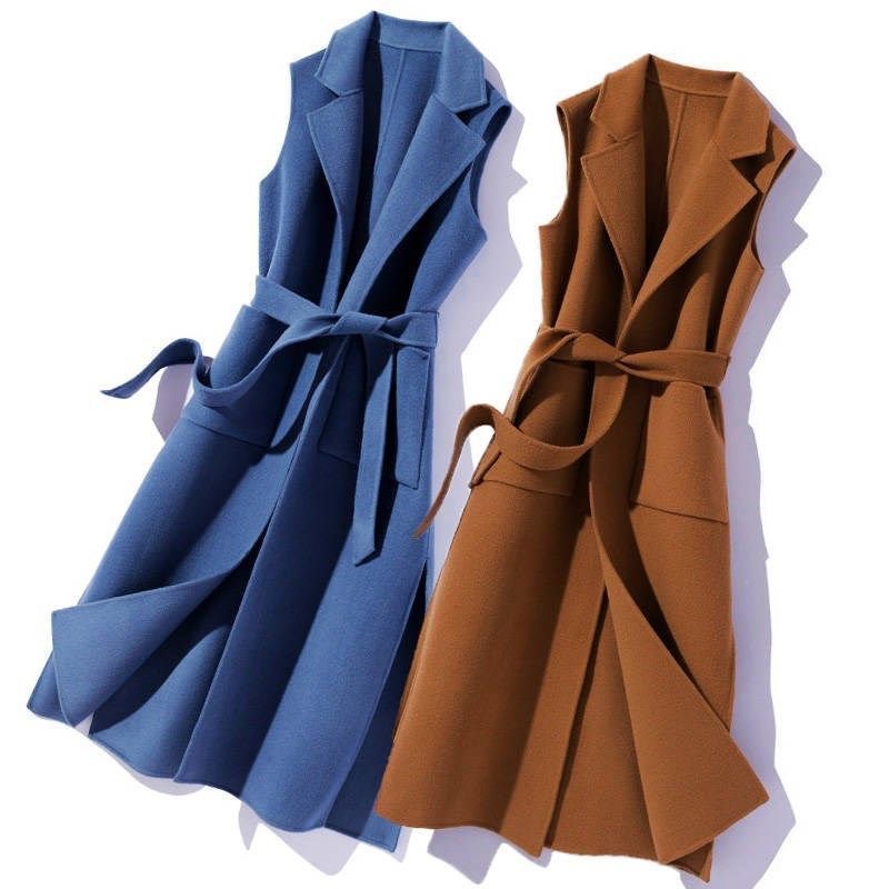 Picture of Autumn and Winter Woolen Women's Vest 2025 Cross-Border Fashion New Style Suit Collar Vest Long Waistoutwear