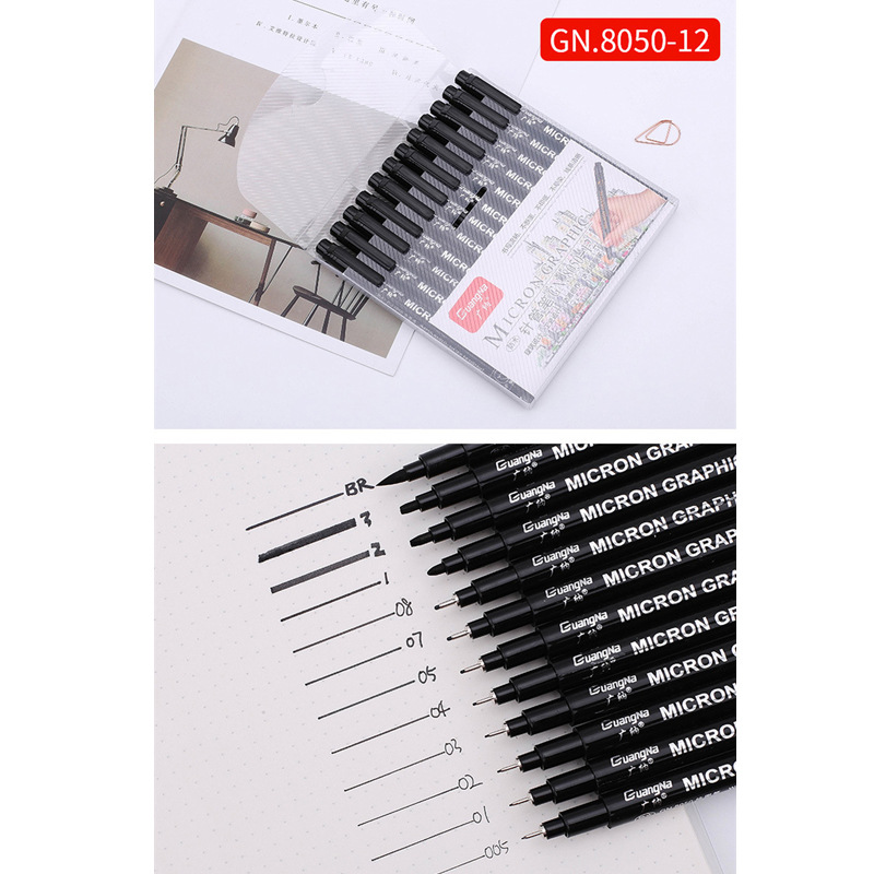 Picture of Guangna 8050 Refillable Needle Pen Set Waterproof Architectural Design Sketch Comic Brush Drawing Sketch Hook Pen