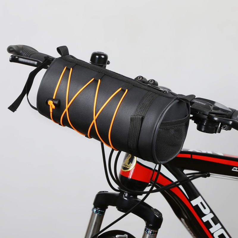 Mountain Bike Road Bike Multifunctional Waterproof Front Beam Bag Upper Tube Bag Drawstring Cylindrical Head Bag Bicycle Bag Riding