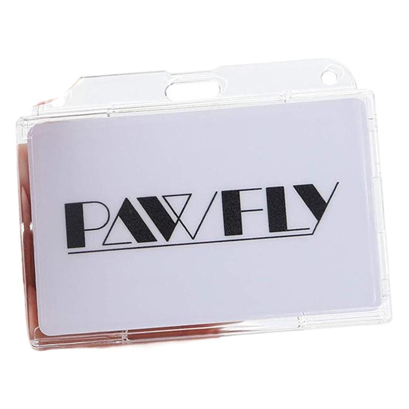 Amazon hot-selling horizontal with thumb slot card set PC plastic transparent frosted ABS ID card set PS badge