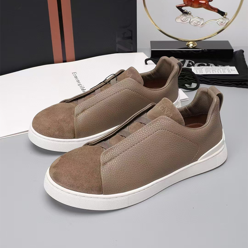 Factory Direct Supply Men's Pebbled + Cow Suede Leather Shoes (Nubuck Leather) Fashionable Design with Soft Foot Feel
