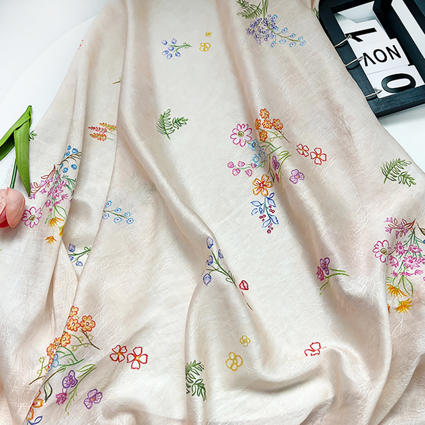 Tencel Jacquard Fabric New Chinese Style Floral Hanfu Cheongsam Dress Fabric 1.5m Width 1.0m Price