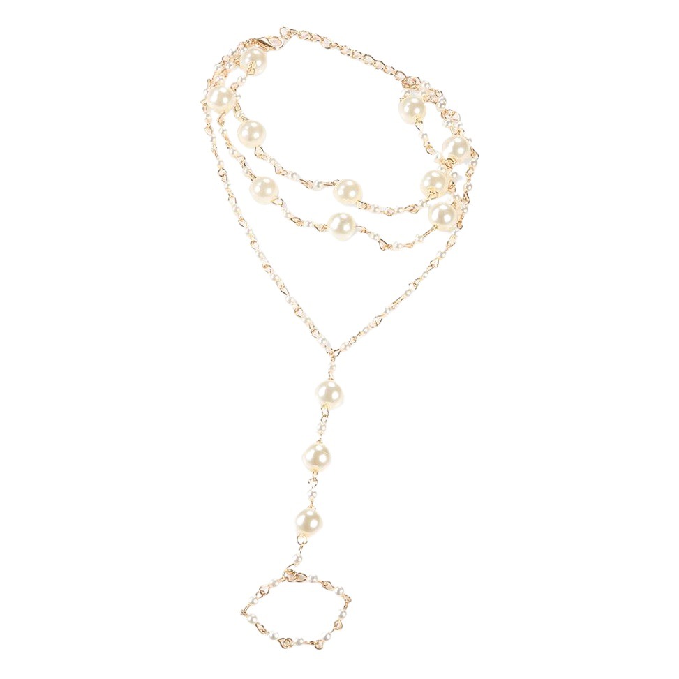 European and American Cross-Border Jewelry Ebay Hot-Selling Beach Anklets Simple Multi-Layered Pearl Yoga