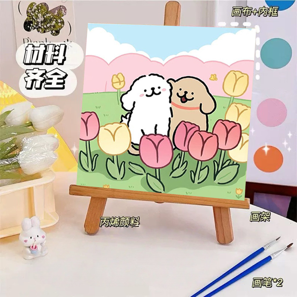 Picture of The child prodigy of Naohai diy digital oil painting manual coloring animation Ao C Naozha oil painting decorative painting