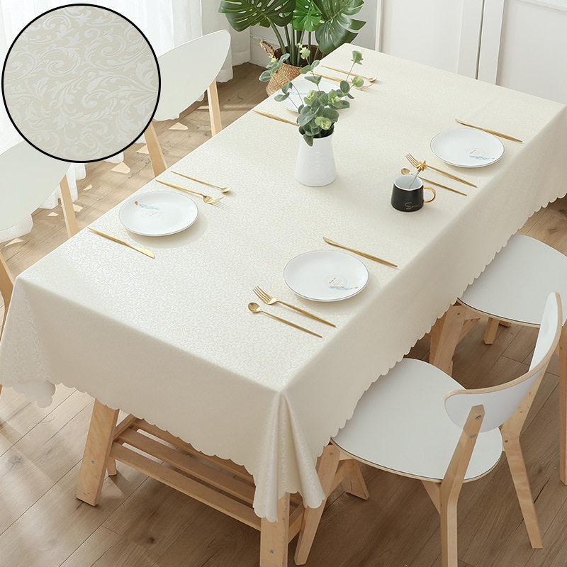 Picture of European-style Waterproof Tablecloth Table and Chair Oil-proof Hotel Restaurant Household Rectangular Jacquard PU Anti-scald Wash-free