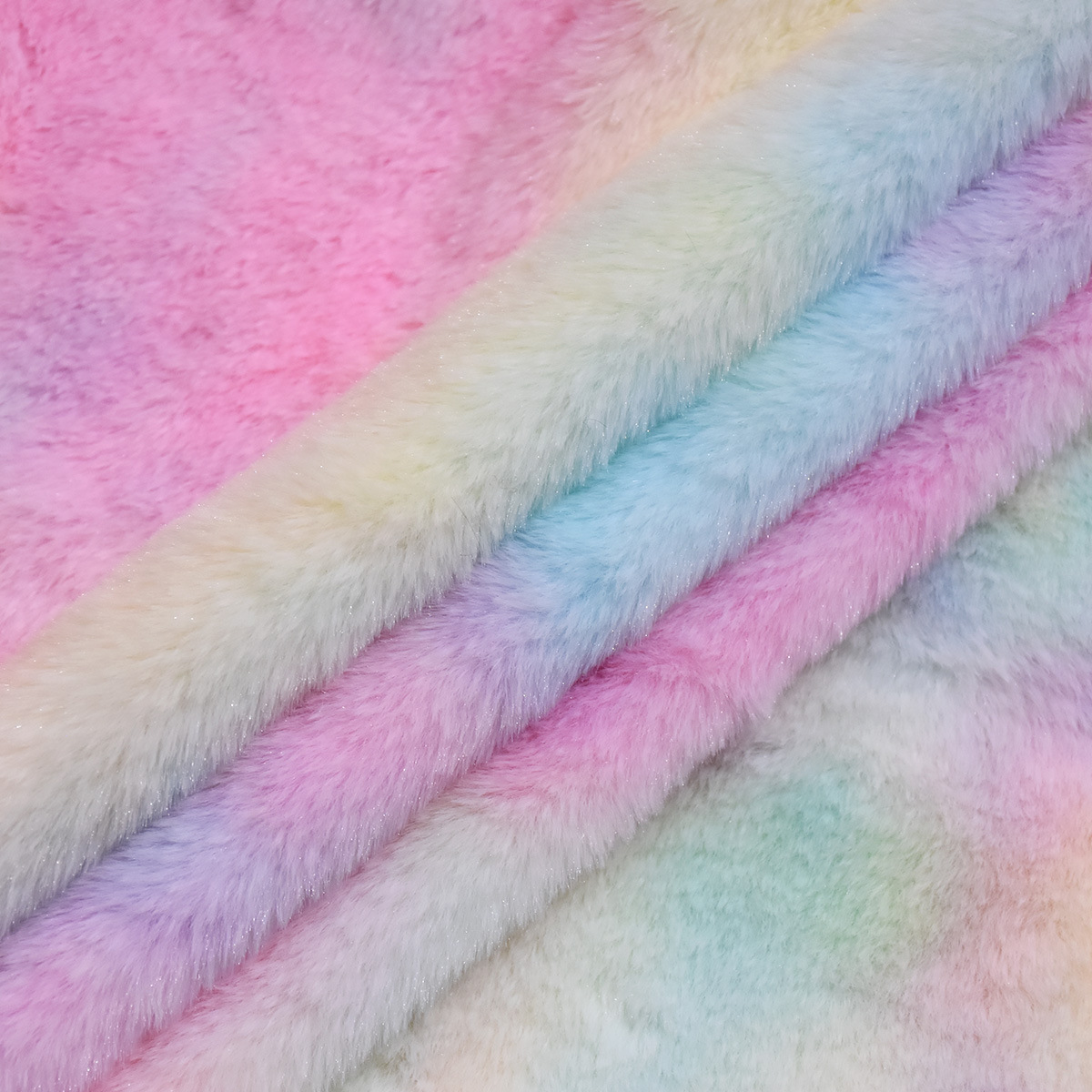 Spot 10mm Rabbit Hair Tie-Dye 280g Colorful Tie-Dye Bunny Plush Fabric Clothing Plush Toy Fabric