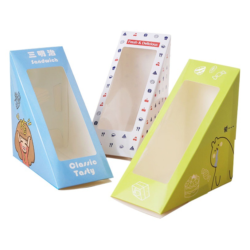 Sandwich Packaging Box Sandwich Carton Household Lunch Packaging Western Point Box Cake Box 100/Piece
