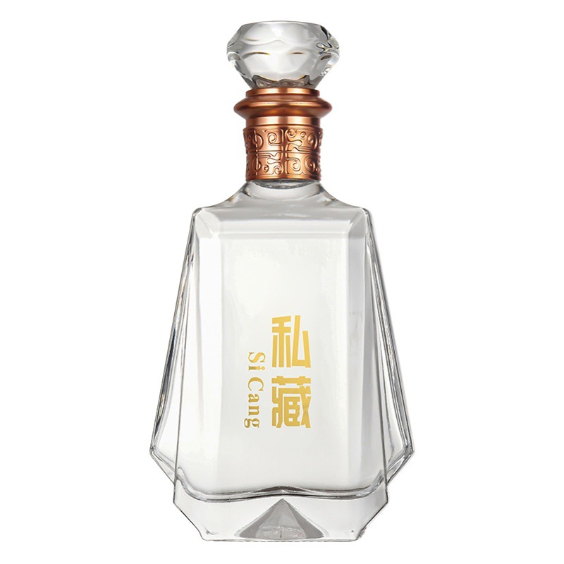 500ml Crystal White transparent white wine bottle high-looking self-brewed sealed liquor sub-packaging glass bottle empty bottle in stock