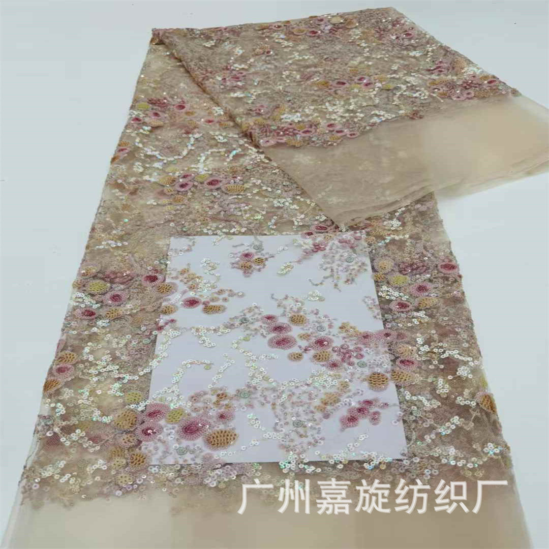 New Colorful Sequin Embroidered Fabric Chinese Cheongsam Bride Toast Clothing Drama Clothing Stage Drama Clothing Embroidered Cloth