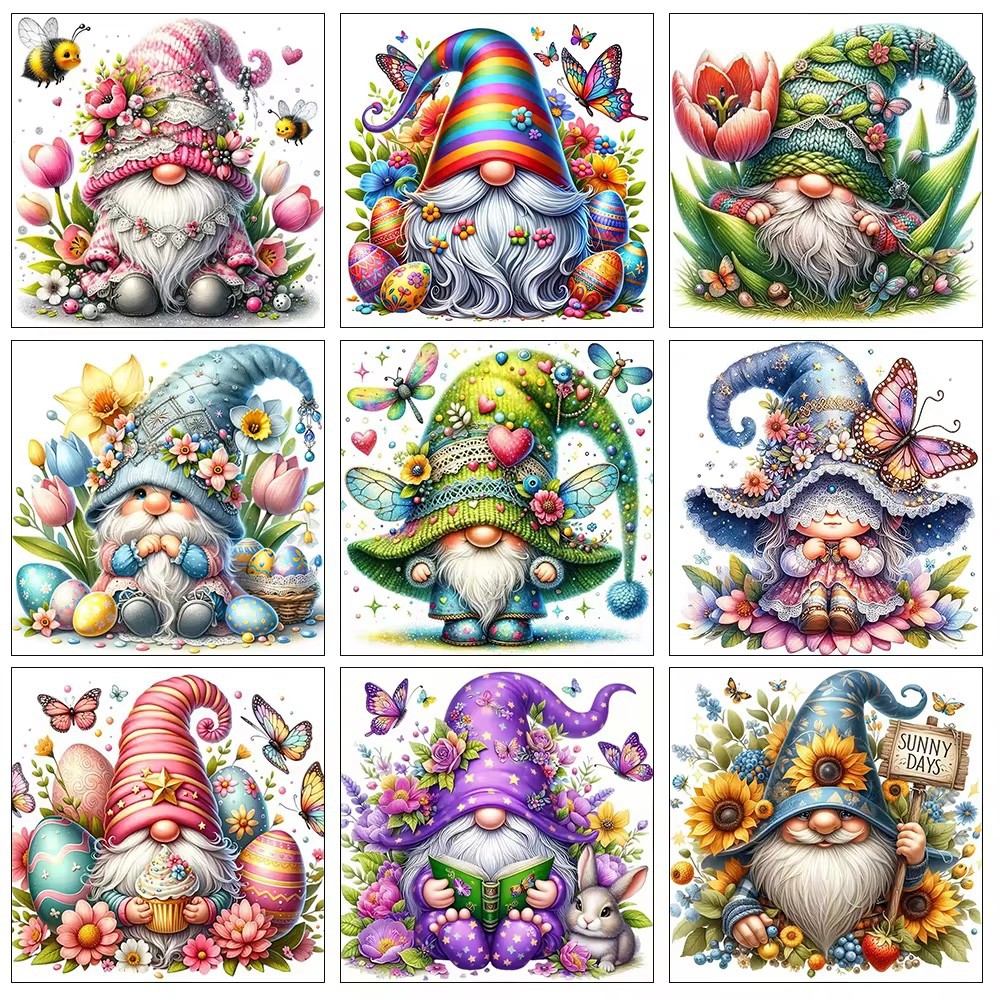 Foreign trade cross-border diamond painting Rubik's cube round diamond full diamond cartoon animation elderly manufacturers wholesale living room porch decorative painting