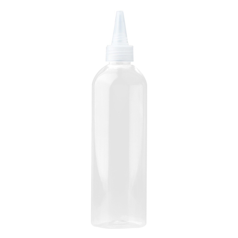 In stock 150ml 200 250 300 500 ml pointed mouth plastic transparent sub-bottle PET squeeze color mixing bottle