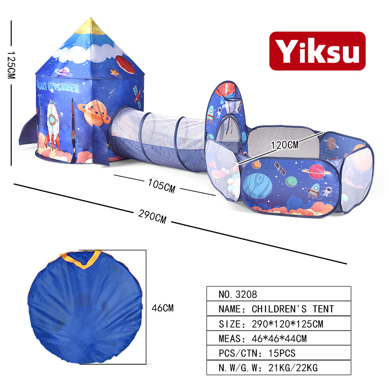 Picture of Cross-border hot sale children's tent game house indoor and outdoor three-in-one tunnel ocean ball pool fence toy wholesale