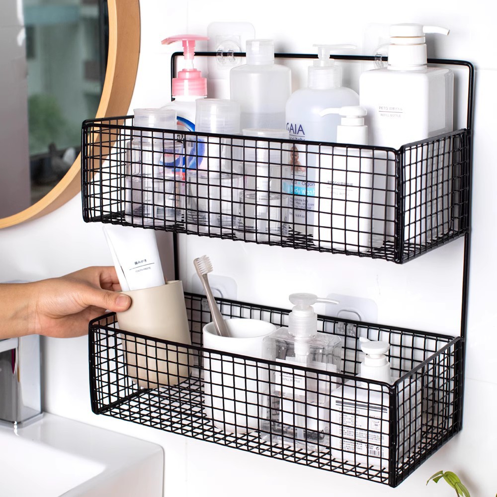 Picture of Bathroom Storage Rack Without Punching Holes Bathroom Wall-Mounted Hand Wash Basin Wall Storage Artifact Toilet Storage