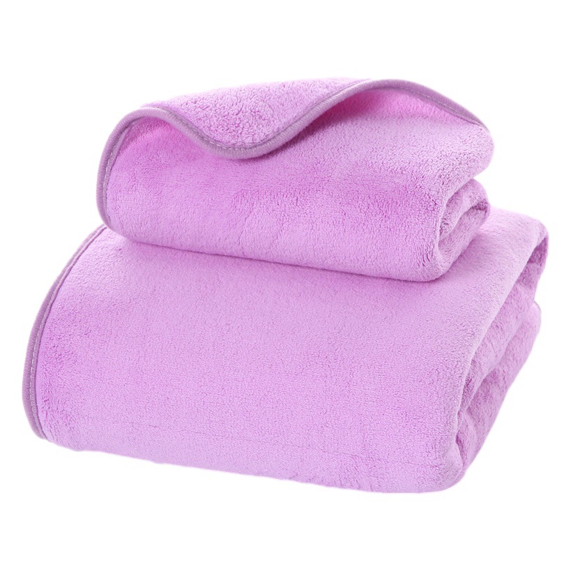 Warp Knitted Coral Fleece Plain Towel Wrapping Thickened Absorbent Bath Towel Hand Wipe Square Towel Gift Towel