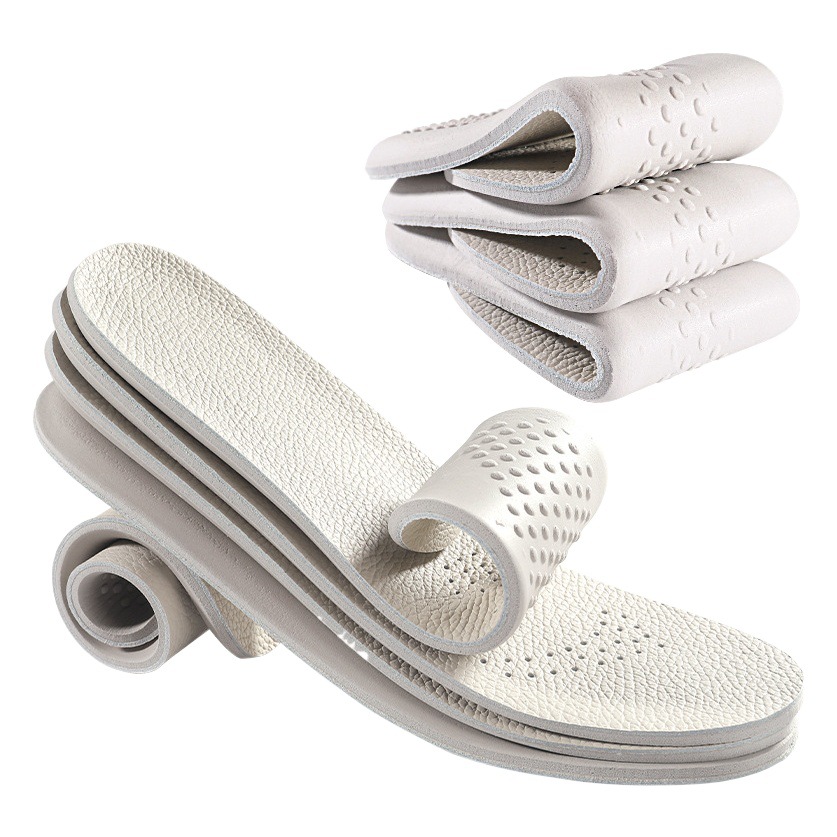 Cowhide Latex Insoles Super Soft Long-standing Pain-proof Men's Sweat-absorbent Odor-proof Sports Shock Absorbing Feeling Feces-stepping Women's Autumn and Winter Insoles