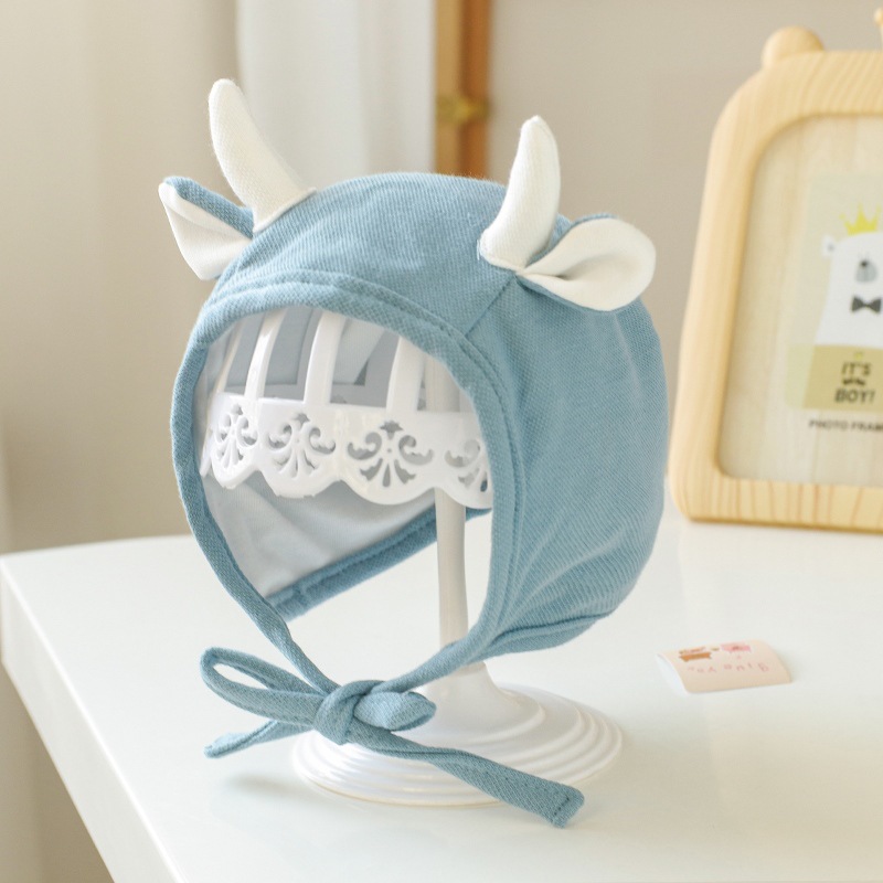 Picture of Baby Hat Spring and Autumn Baby Cute Super Cute Autumn and Winter Baby Ear Protection Newborn Female Baby Fetal Hat Boy