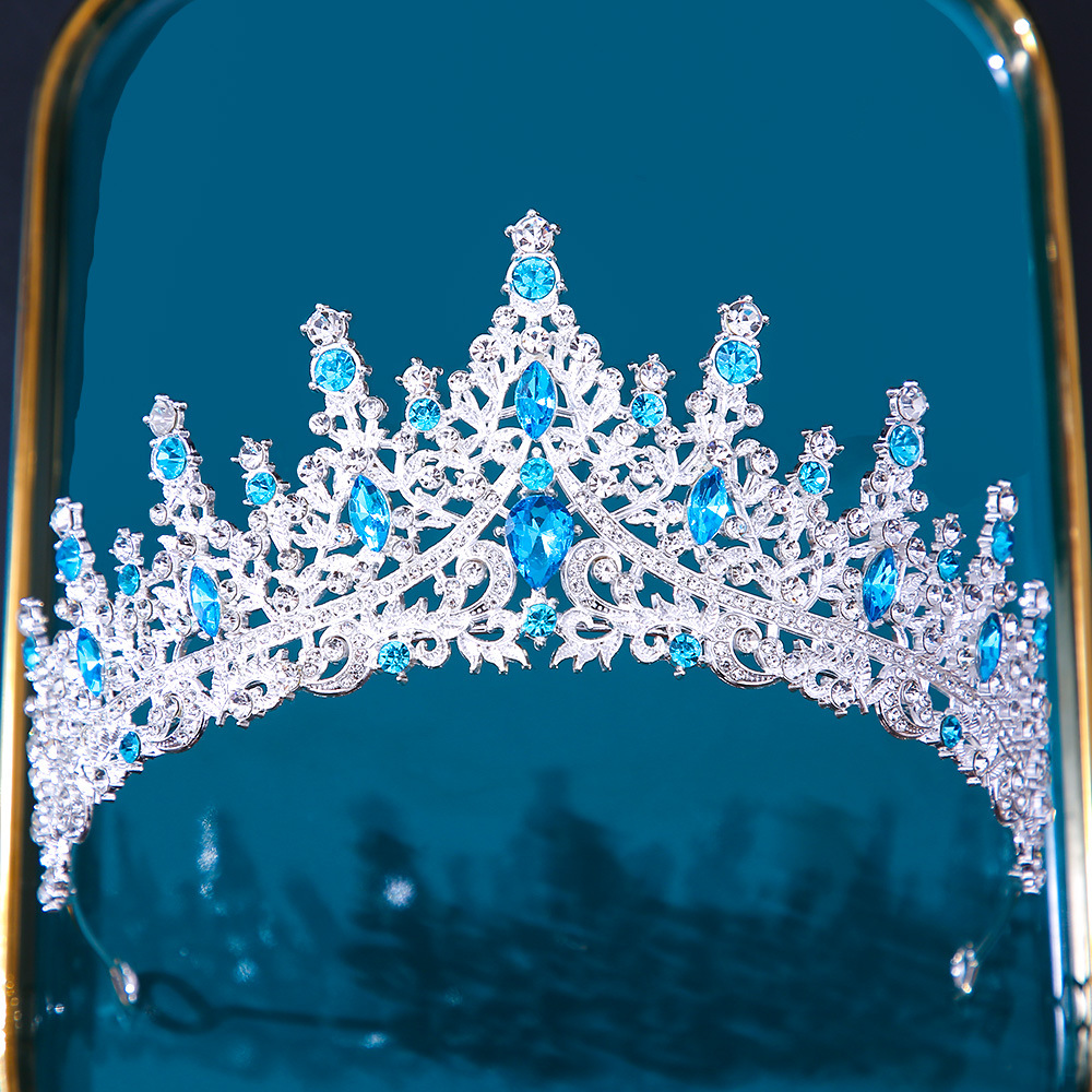 Picture of Bridal Crown New European-style headdress alloy with rhinestone crystal wedding dress accessories Amazon hair accessories