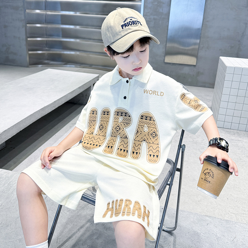 Children's Wear Boys Summer Wear suit 2024 New Style Summer Short-sleeved Boys Sports Summer Shorts suit