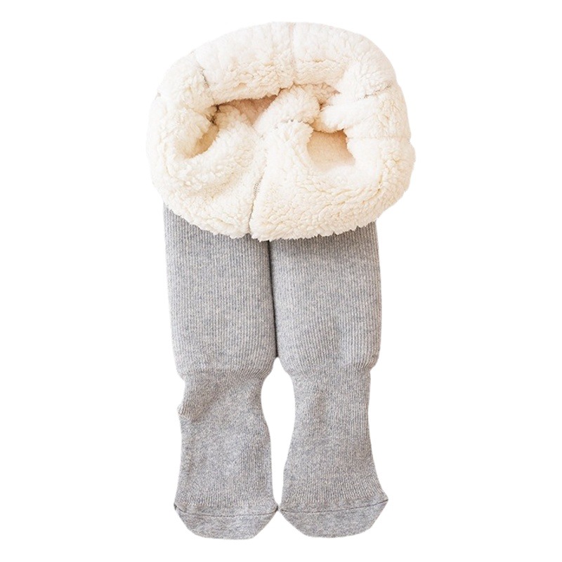 Girls Pantyhose Autumn and Winter Children's Leggings Fleece-lined Thickened Northeast Lamb Fleece Baby Pantyhose Baby Outfit